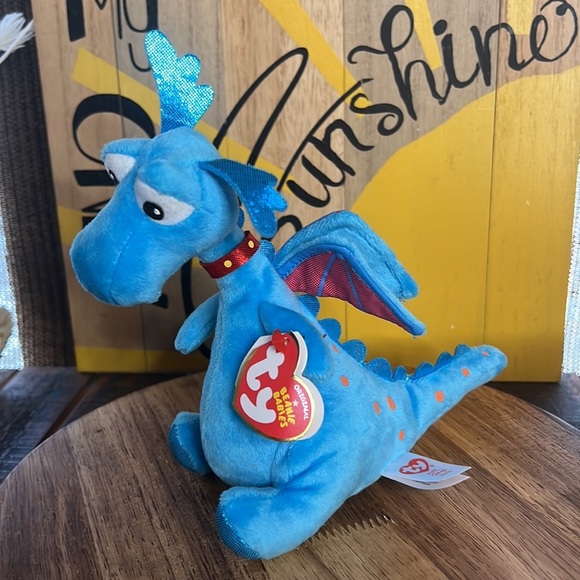 TY beanie babies stuffy the dragon plush NWT - Picture 2 of 11